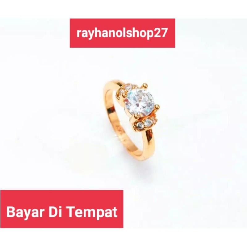 Cincin xuping mata satu permata lapis emas gold