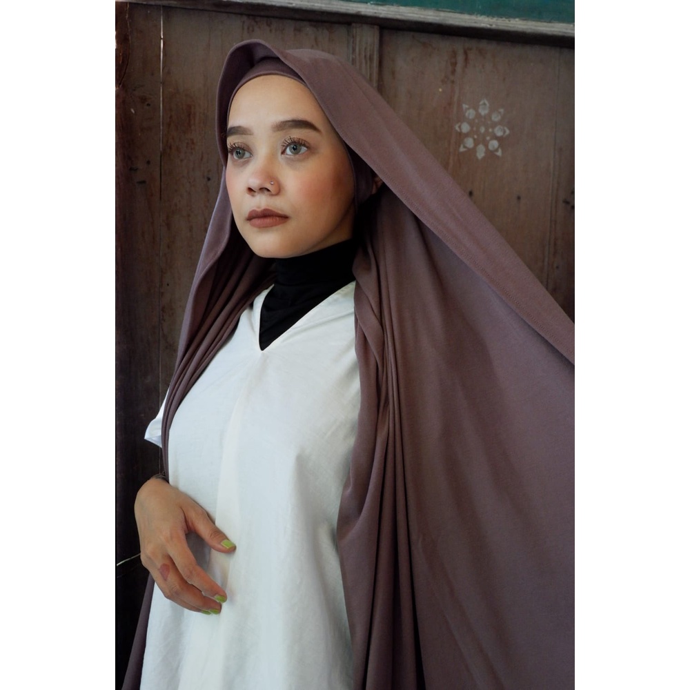Pashmina Instant New Normal AULIA - ANYELIRS Pashmina Katun Premium dengan inner lubang telinga
