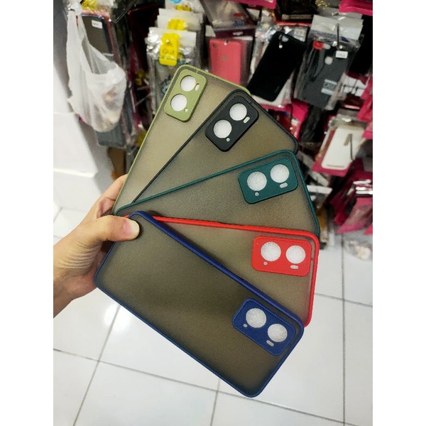 Oppo A76 A96 A36 A77 Silikon Matte Doff Case Shockproof Matte Black Premium