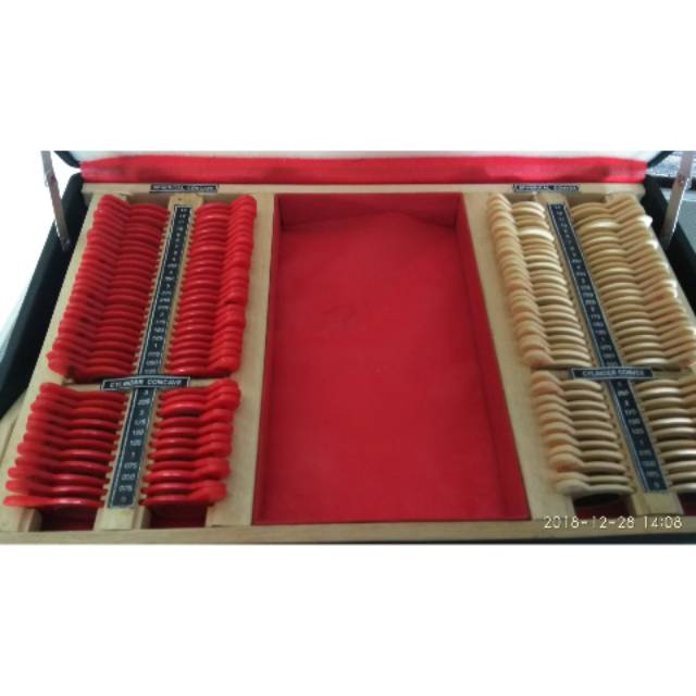 Trial Lens kayu koper 3 Cyl pemeriksaan optik kacamata