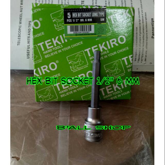 1/2&quot; Hex Bit Socket 6 mm x 100 mm Tekiro SC-HB 0534