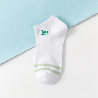 SF - Kaos Kaki Ankle Cute Kaos Kaki Pendek Polos dan Motif Semata Kaki Import Murah Motif Polos-DAUN HIJAU