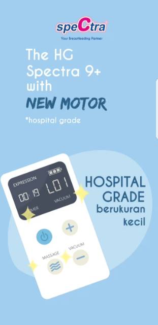 Spectra 9+ Dual Pump - NEW MOTOR (HOSPITAL GRADE) Garansi resmi 2 Tahun FREE tubing spectra