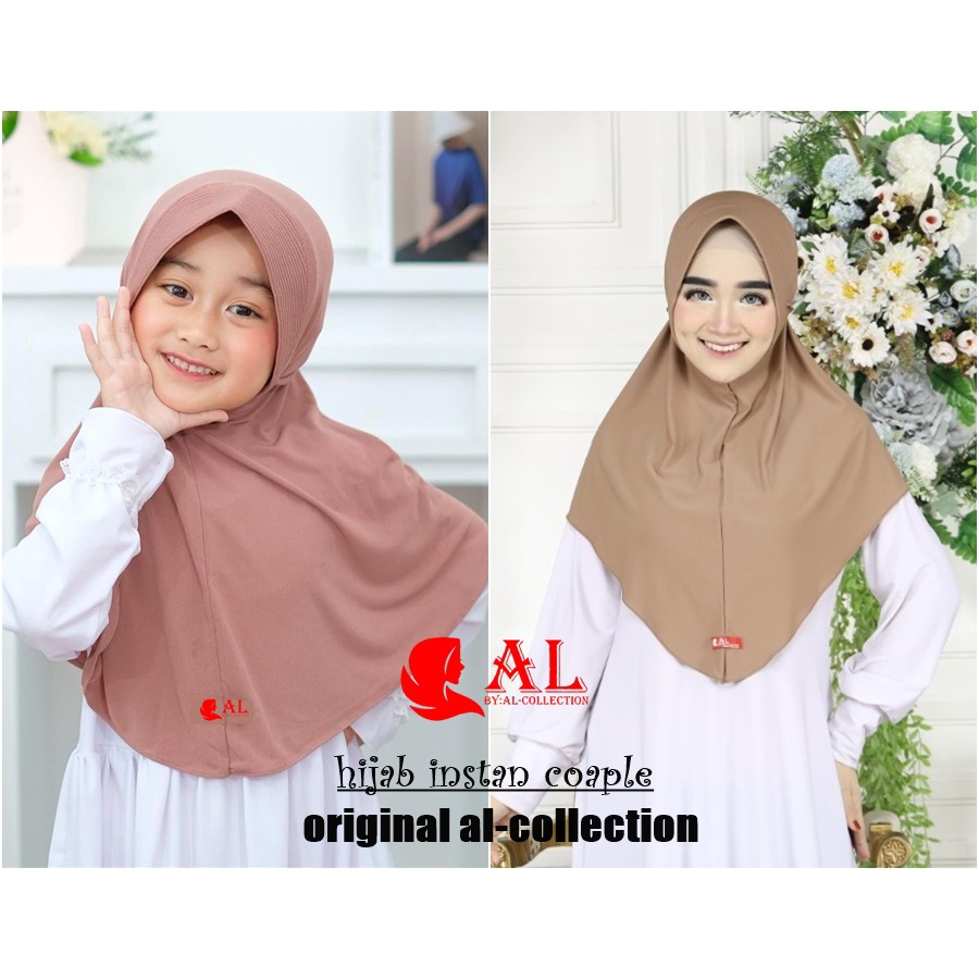 JILBAB INSTAN COUPLE IBU ANAK 2 PCS HIJAB DAILY MILE TALI KEPANG ROPEL PREMIUM ORI AL-COLLECTION JILBAB ANAK HIJAB ANAK KERUDUNG ANAK