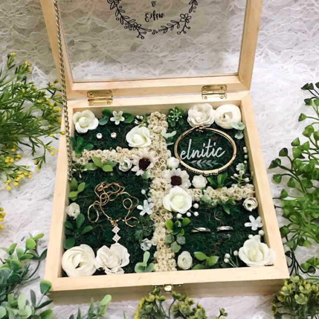 WOODEN ACRYLIC RINGBOX SIZE XL / RINGBOX KAYU / WOODEN BOX / RING BEARER RUSTIC