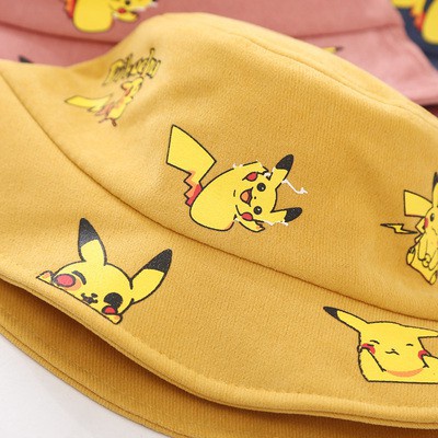 Topi Bucket Motif Pikachu Bahan Corduroy Untuk Anak Laki-Laki Dan Perempuan