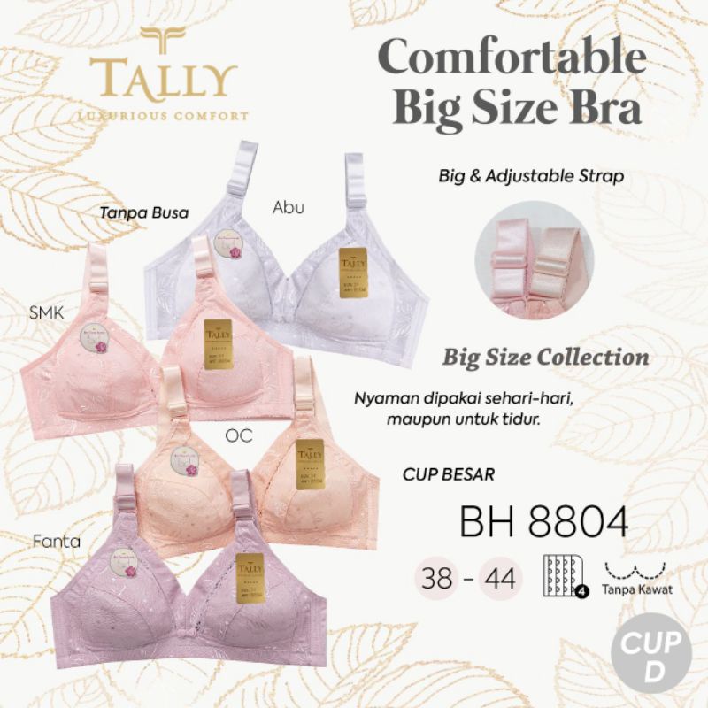 BRA TALLY 8804 BH PENEKAN LEMAK BIG SIZE TALI LEBAR - BUNGALILY