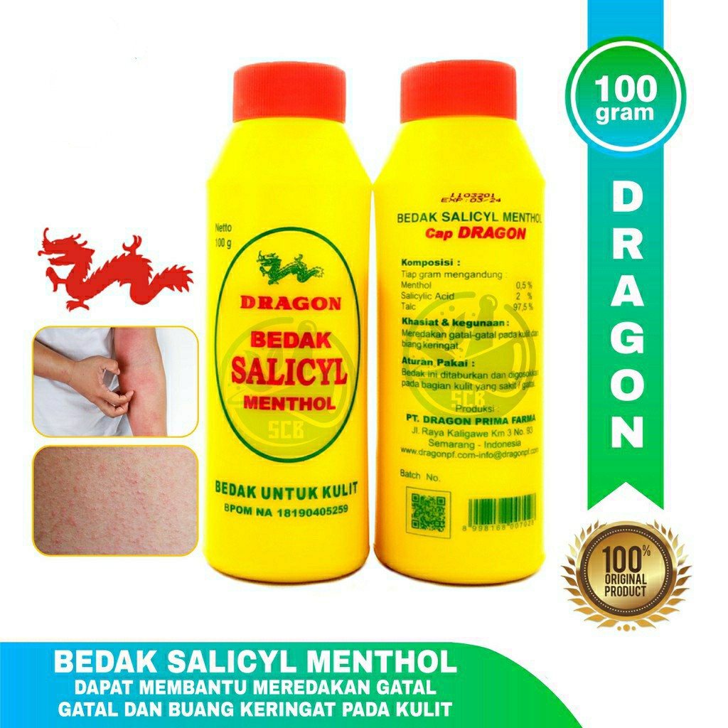 BEDAK SALICYL MENTHOL DRAGON 100gr - Bedak Gatal