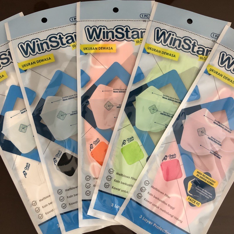 masker Korea KF94 WinStar warna warni (isi 1 pcs)