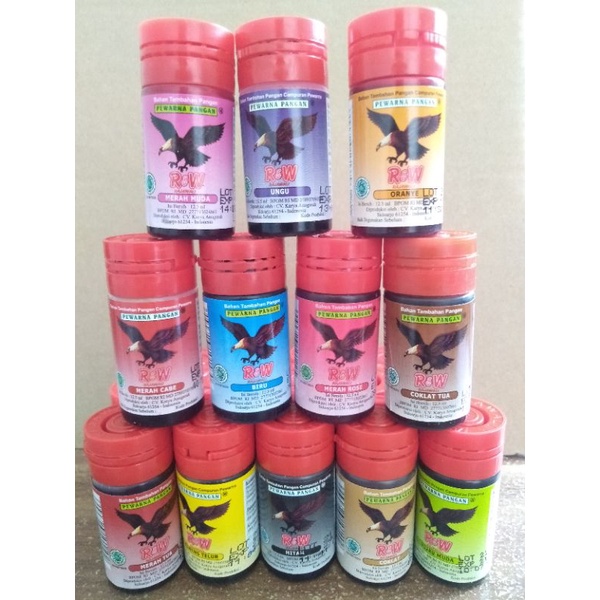 

Rajawali R&W Pewarna Makanan 12,5ml Sumbo Cair Kecil SCK