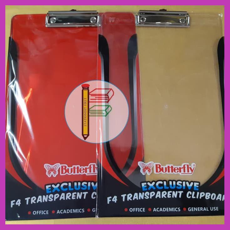 

CLIOBOARD PAPAN JALAN UJIAN TRANSPARAN BUTTERFLY F4 FOLIO