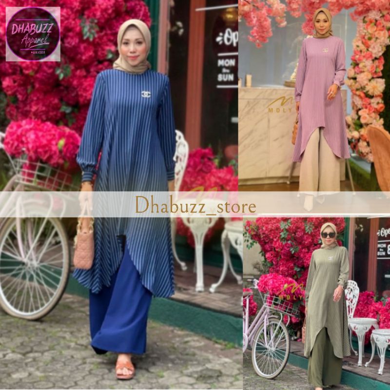 GAMIS DRESS WANITA ATASAN TUNIK KEMEJA VINELA  BY MDLY 3045