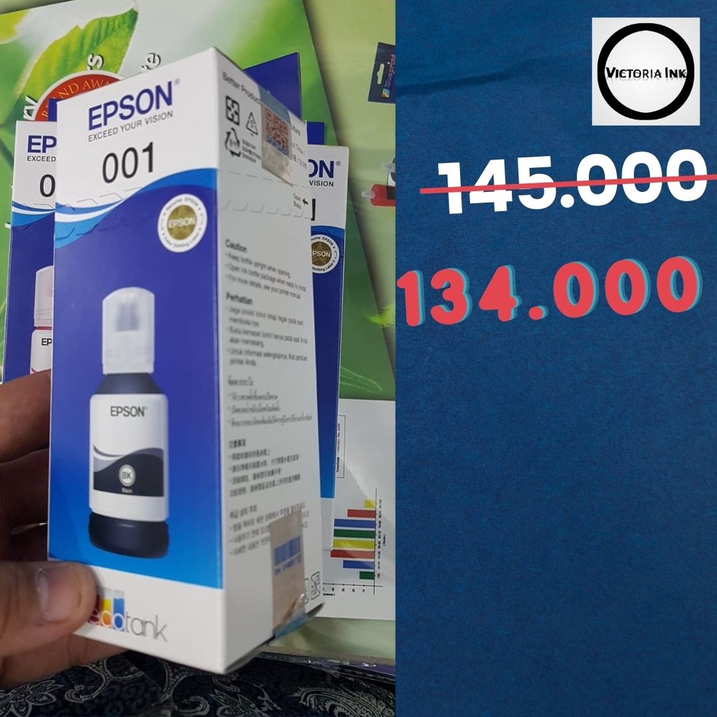 Tinta Epson 001 1 set 001 L3210 L4150, L4160, L6160, L6170, L6190 tinta epson original 001 Original