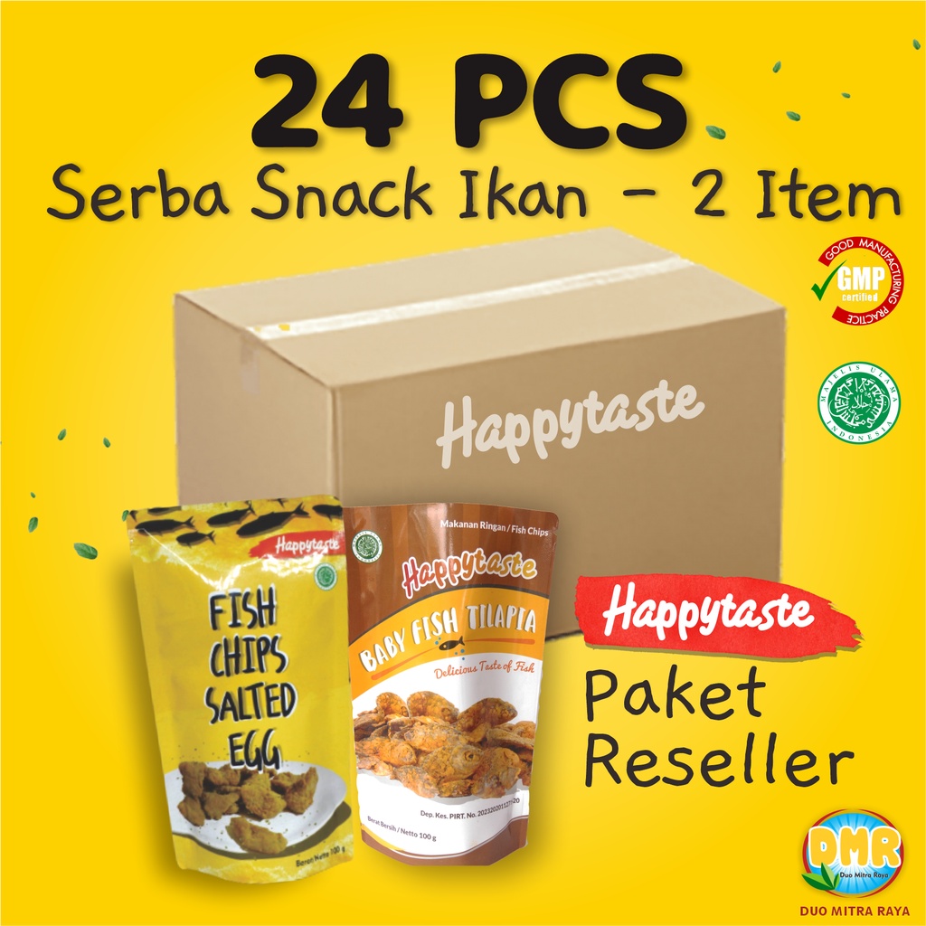 

Happytaste PAKET RESELLER Serba Snack Ikan 1 Karton (24 PCS)