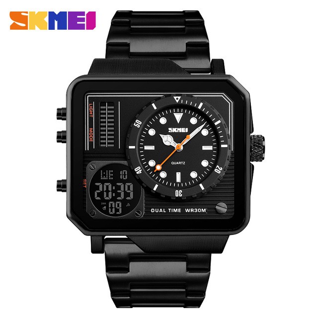 SKMEI 1392 Jam Tangan Pria Digital Analog Tali Stainless WATCHKITE WKOS