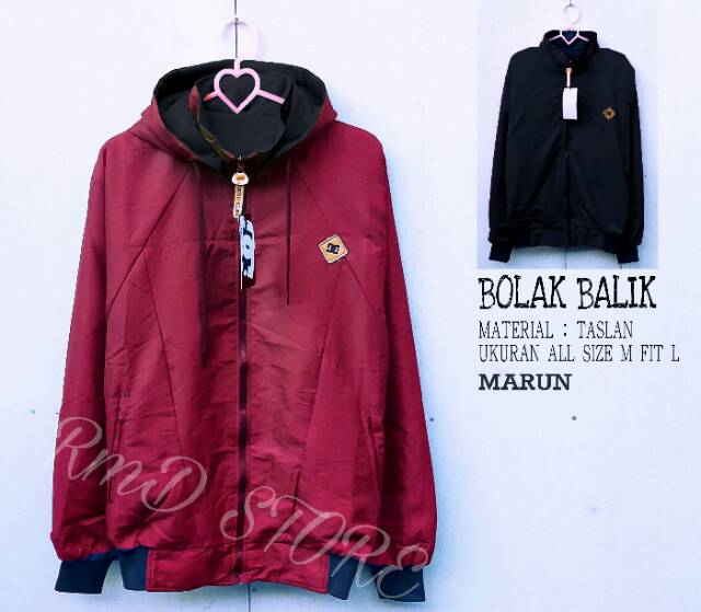 JAKET BOLAK BALIK WATERPROOF /JAKET BOLAK BALIK PRIA WANITA / JAKET MOTOR