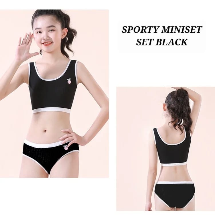 SPORTY BRA MINISET SET SPORT BRA PANTIE ANAK REMAJA CEWEK SD SMP KOREA IMPORT