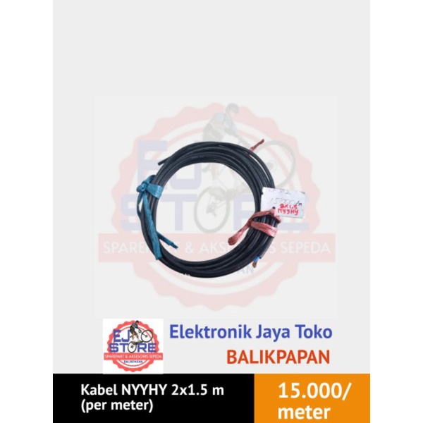 Kabel NYYHY 2x1.5 Meteran - Kabel Listrik serabut ukuran 2x1.5