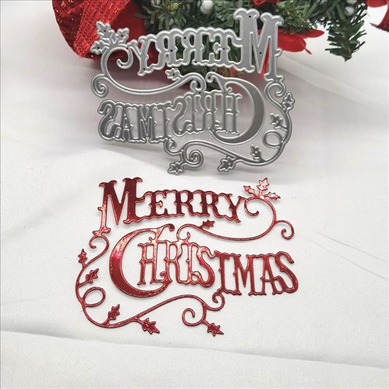 Cetakan Stensil Cutting Dies Motif Tema Natal Bahan Metal Untuk Scrapbook / Craft Diy