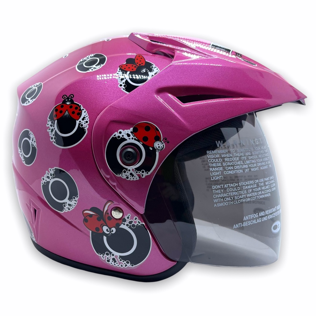 Helm WTO Z1R Pet - Ladybird - Pink Met - Half Face ALL SIZE