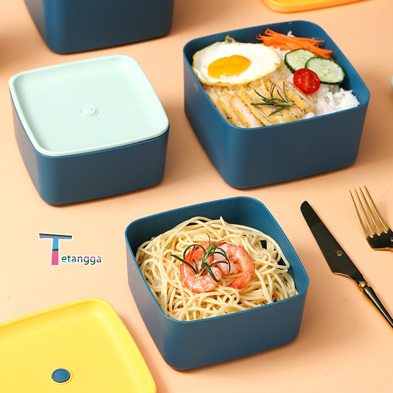 2 Pcs Kotak Tempat Makan / Lunch Box / Bpa Free / PP Jerami Gandum / Bento Set Kotak Makan