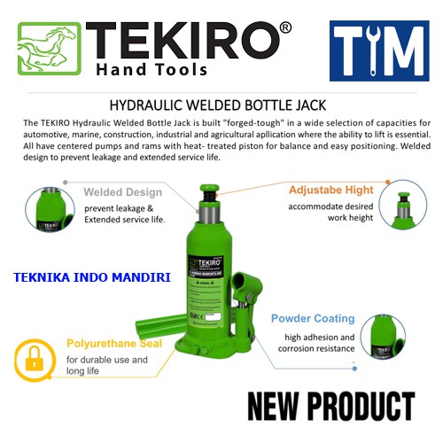 TEKIRO Dongkrak Botol 2 TON / Hydraulic Welded Bottle Jack AU-BJ1909