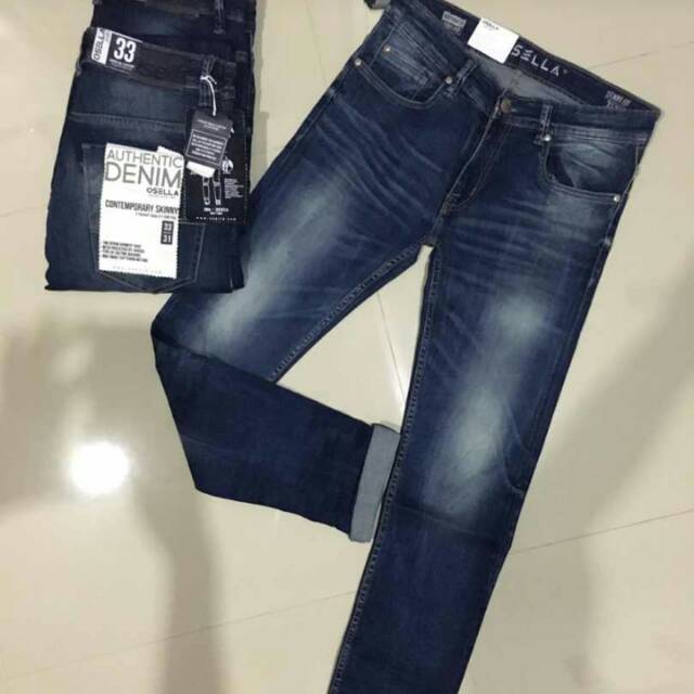 celana osella jeans pria modern cowok original termurah