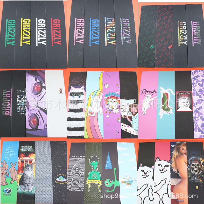 Siap skateboard beruang lubang udara GRIPTAPE skateboard listrik papan panjang stiker buram