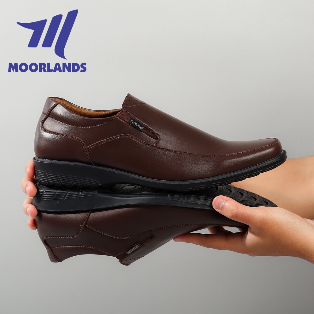 MOORLANDS Sepatu Pantofel Slip On Hitam Pria Sepatu Formal Pria Sepatu Kerja Kantor Pria