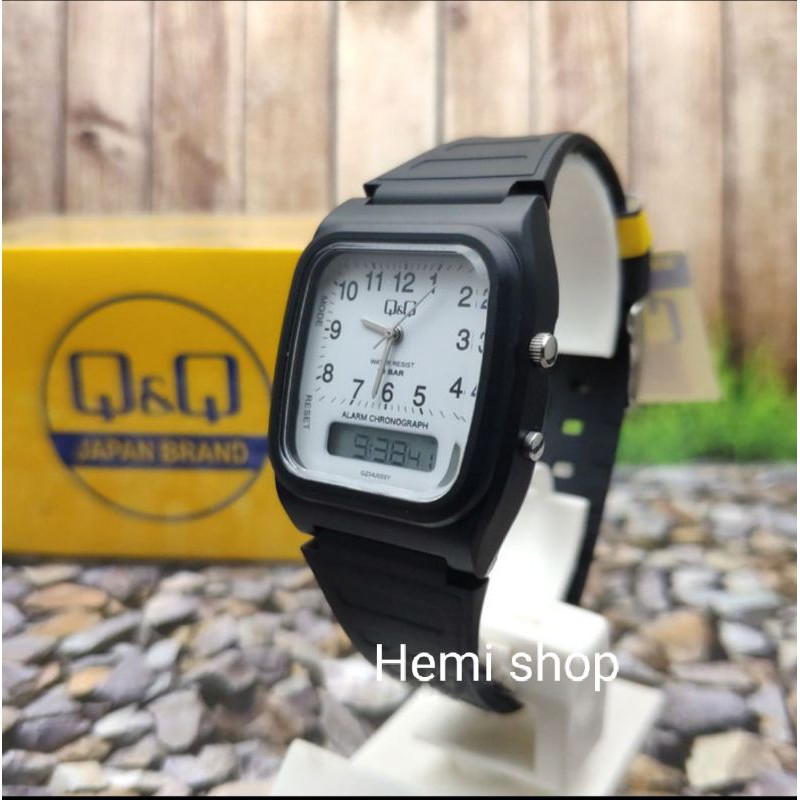 Q&Q QQ QnQ Analog Digital fashion aksesoris Jam Tangan Original GZ04J003Y Black