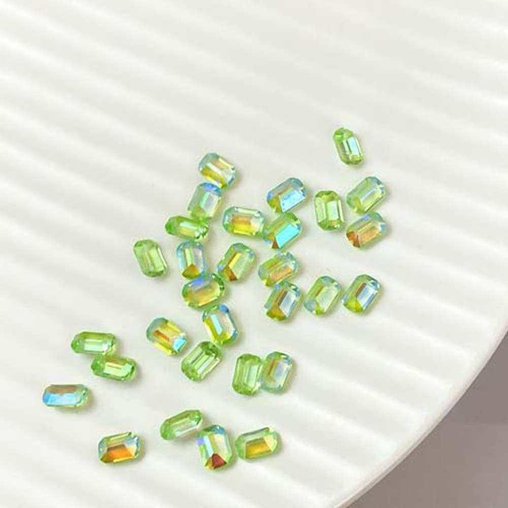 Mxbeauty Aurora Nail Art Rhinestones Warna-Warni Fashion Symphony Rectangle Nail Drills Nail Ornament 3D Perhiasan Kuku