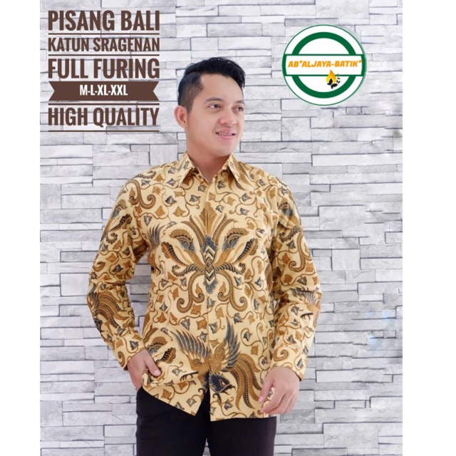Kemeja Batik PISANG BALI FULL FURING Katun Halus Sragenan Ori Solo