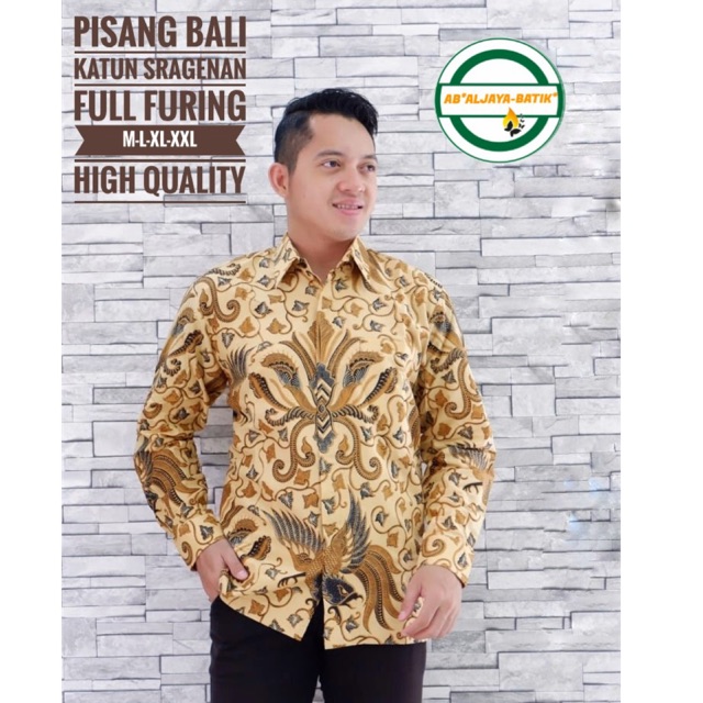 Kemeja Batik PISANG BALI FULL FURING Katun Halus Sragenan Ori Solo