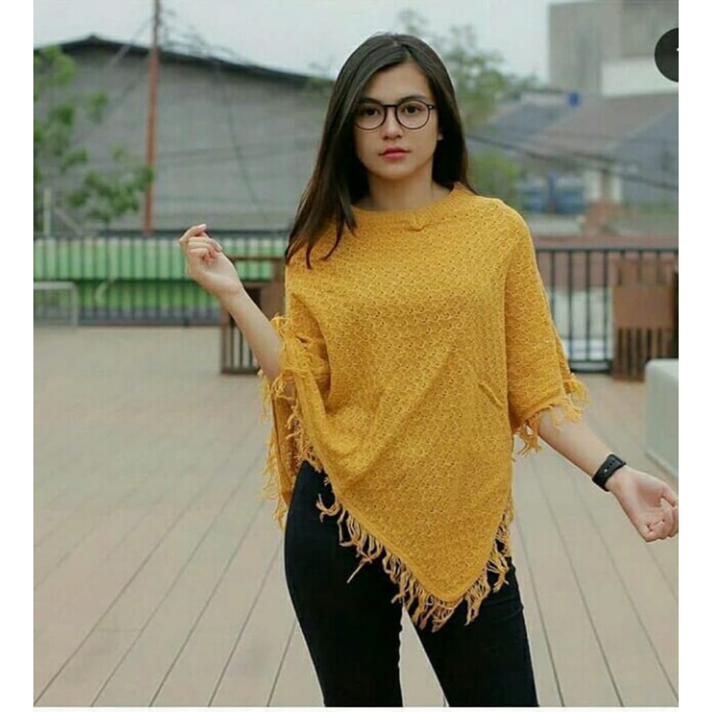 [Ponco salak RO] Blouse Wanita Rajut Varian Warna