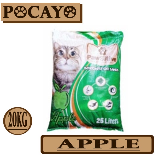 Pasir Kucing PAWSITIVE 25L/20KG - APPLE (Grab/Gosend)