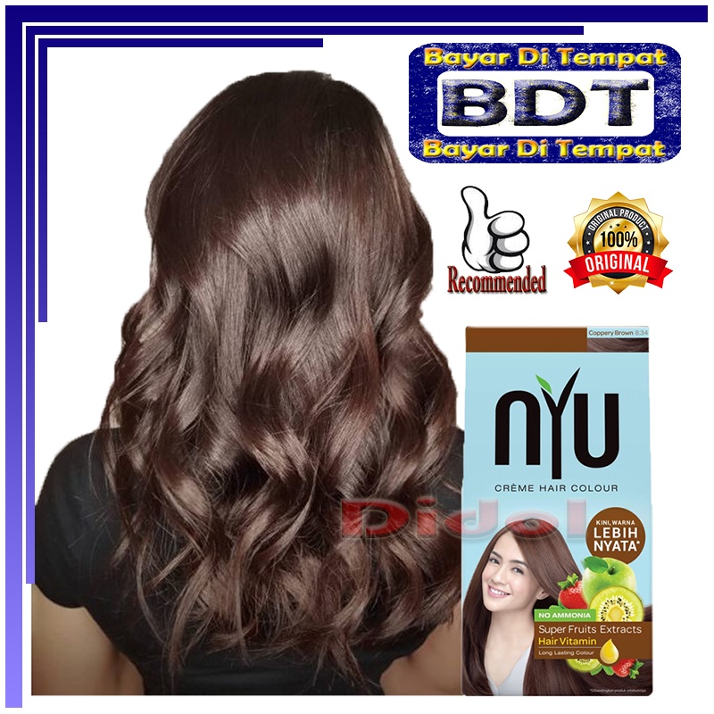 Cat Rambut NYU Creme Hair Colour 30ml Coppery Brown Asli Tanpa Amonia Cat Rambut Korea Tanpa Di Blea