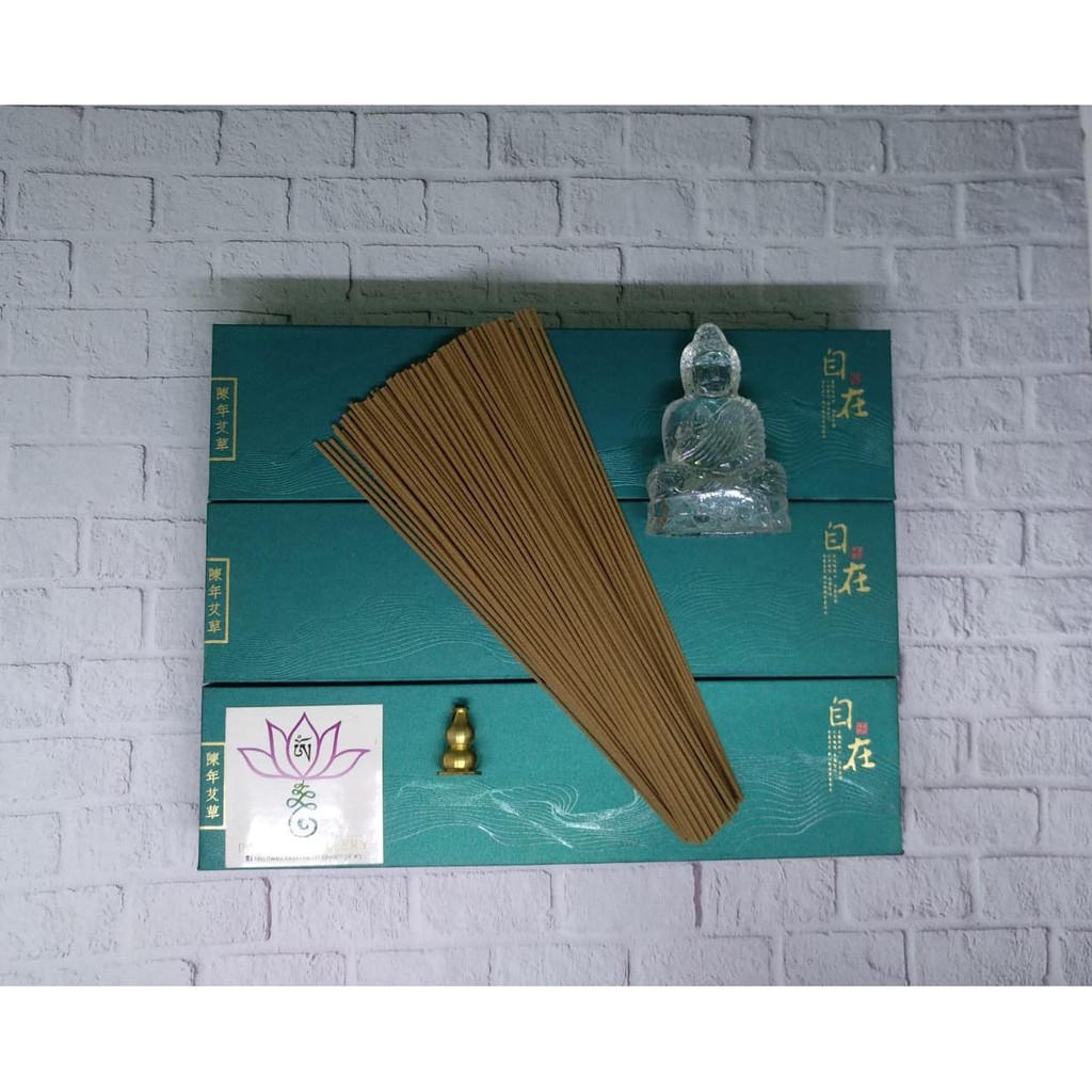 DUPA Sembayang HIO HERBAL ALAMI chen nien ai cao WOK XIANG Dupa Lidi tanpa kaki Premium