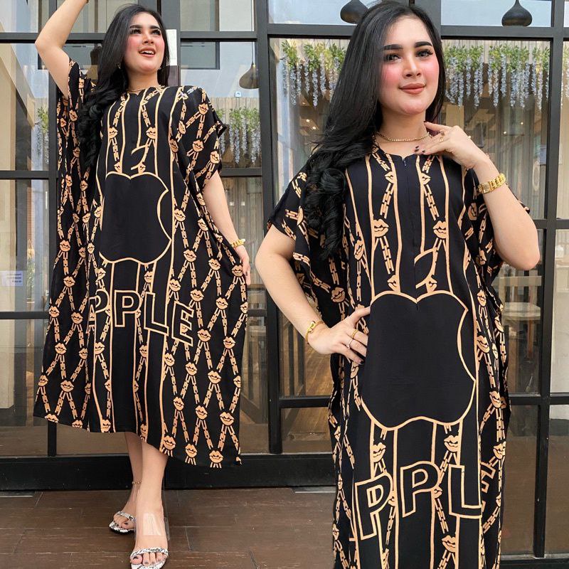 Daster Jumbo Lowo Rayon Premium Dress Wanita Lengan Pendek Busui Baju Batik Kekinian LD 120