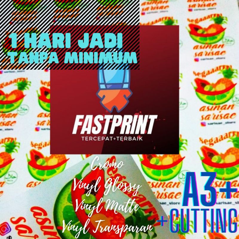 

Cetak Stiker A3 + Cutting / Cetak Stiker Label Merk Kemasan Produk Termurah + Cutting