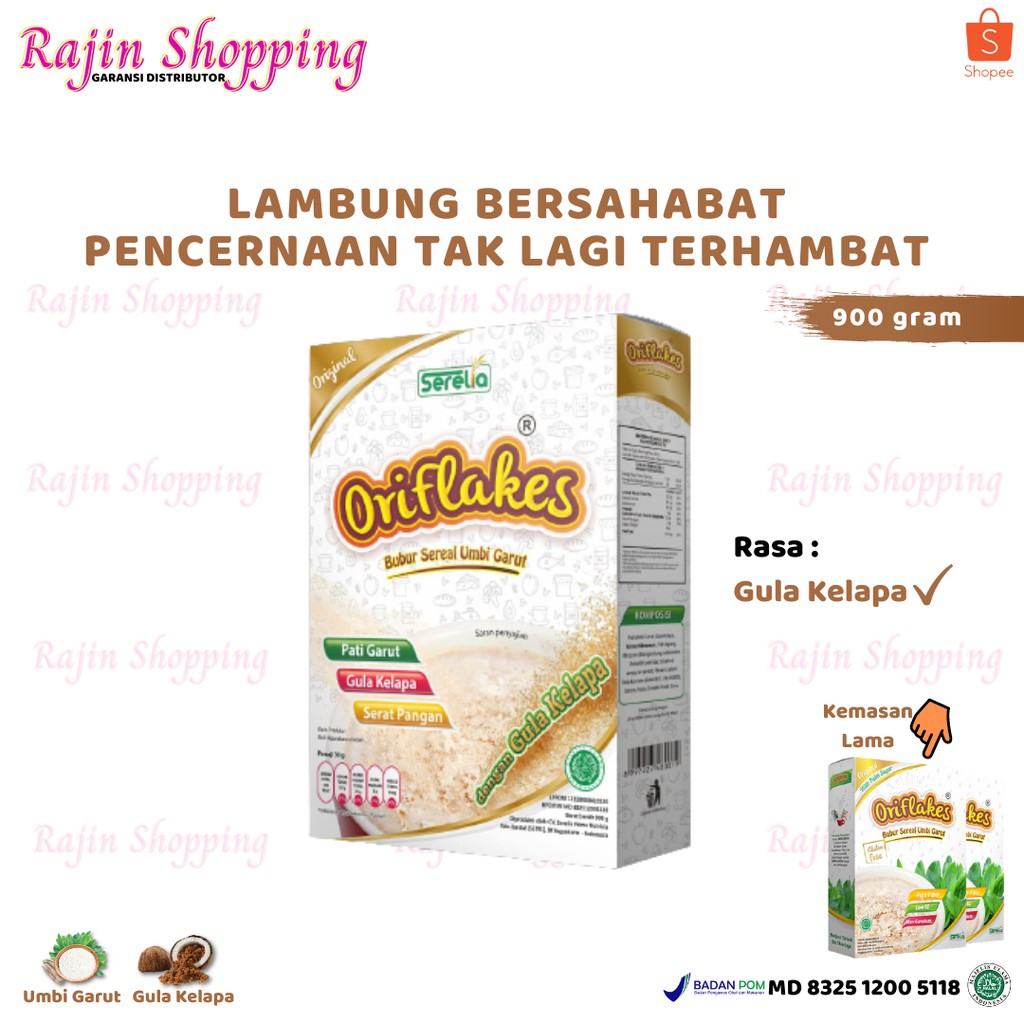 ORIFLAKES ORIGINAL 900 gram sereal umbi garut asam lambung maag gerd