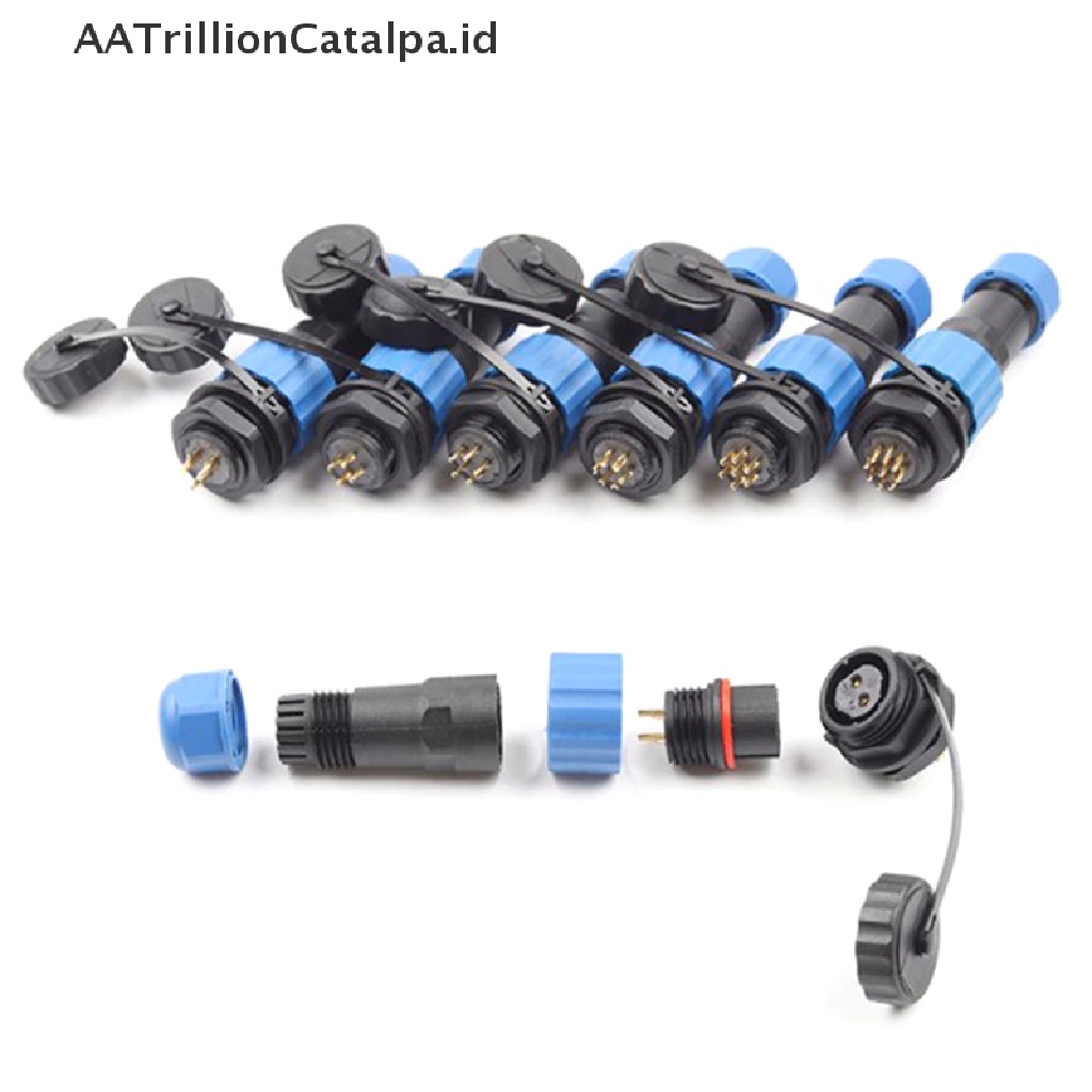 Aatrillioncatalpa SP16 IP68 Konektor Plug Male &amp; Female 2 / 3 / 4 / 5 / 6 / 7 / 8 / 9 Pin