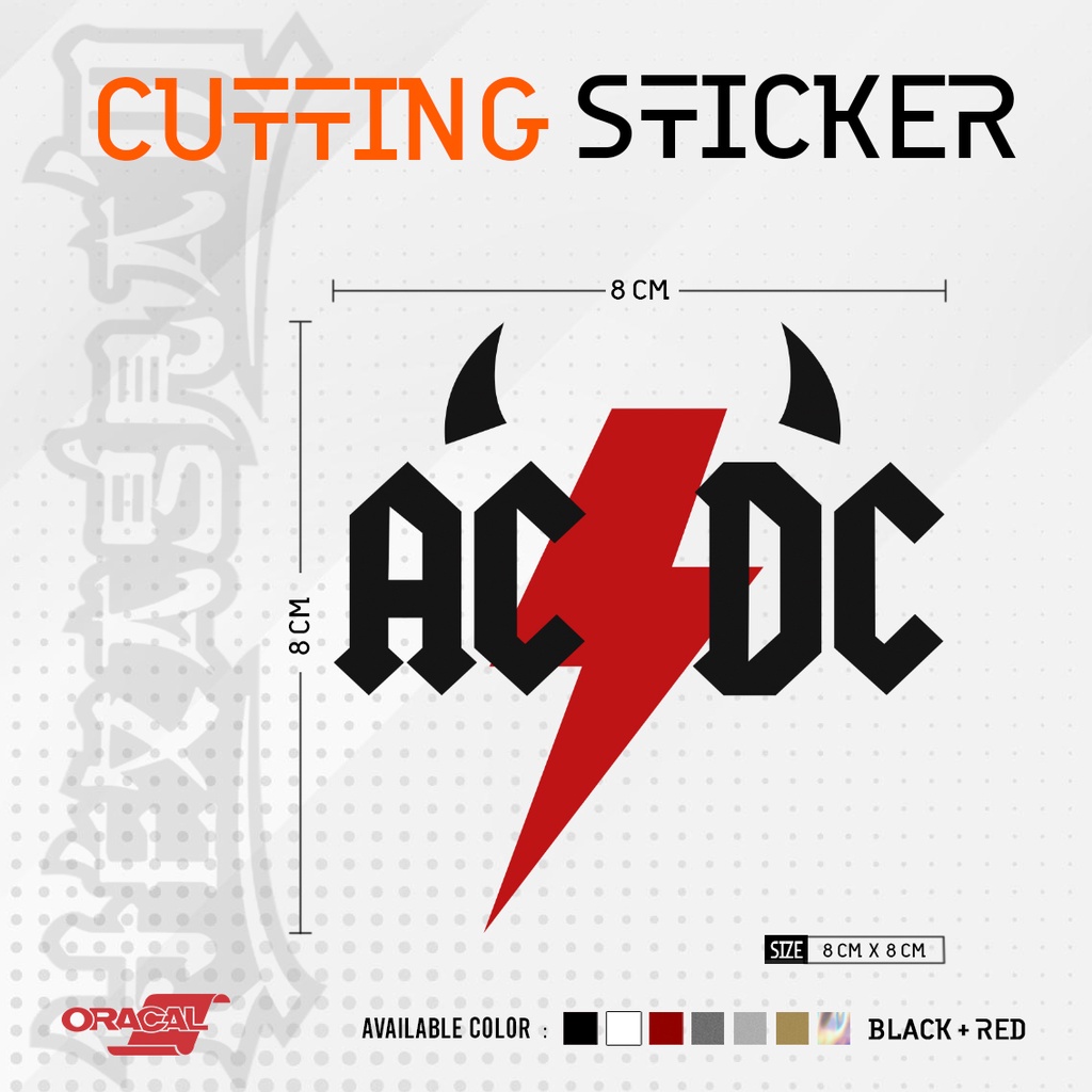 Jual Cutting Sticker Band AC/DC Devil Dua Warna | Stiker Cutting Band ...