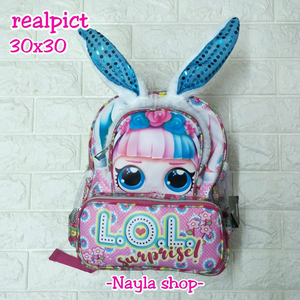 Back Pack Double Decker_Tas Ransel Anak_Lol_Unicorn_Superhero_Paw Patrol_Shopkins Fashion Cewek W5Q3