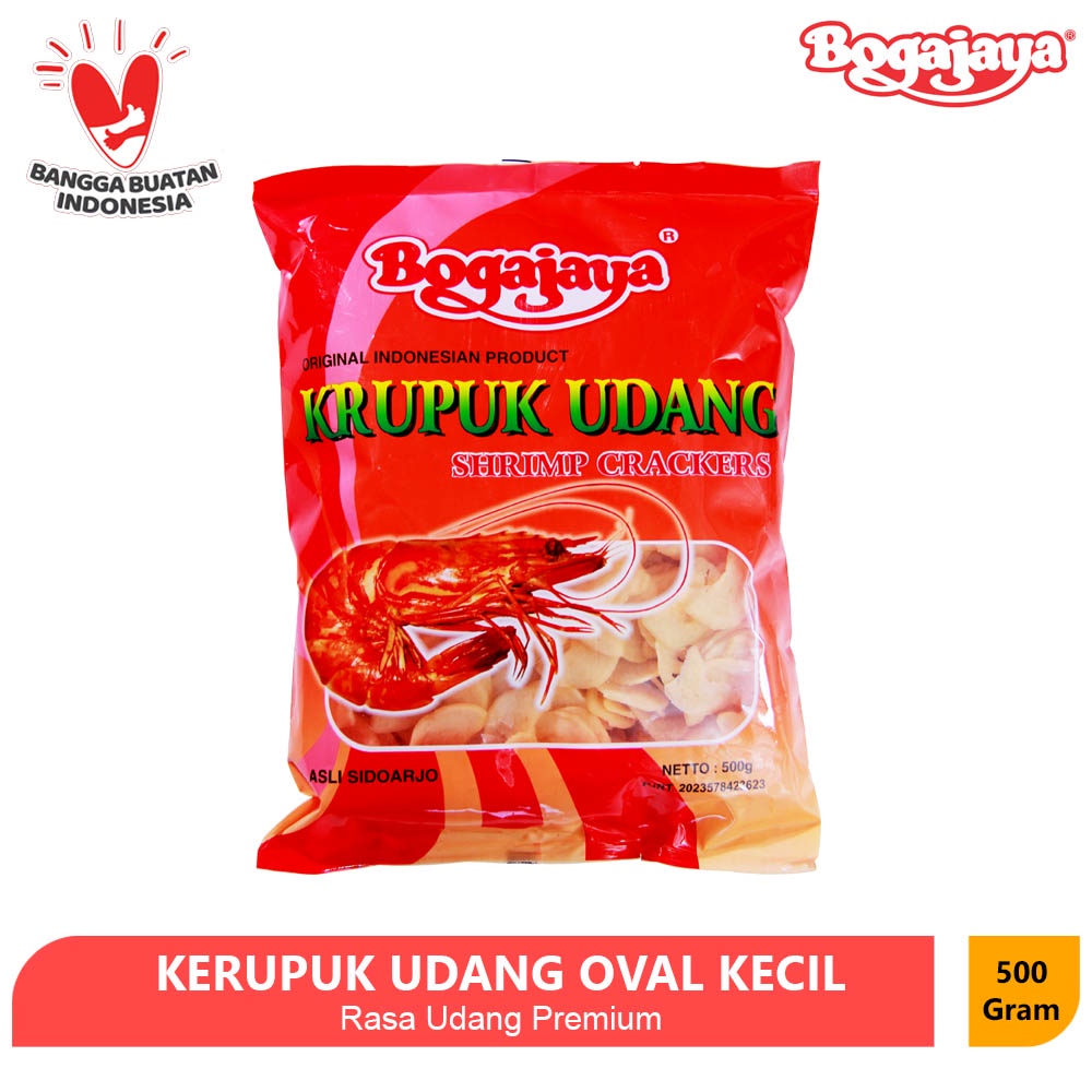 KERUPUK UDANG KHAS SIDOARJO 500 GRAM / KRUPUK UDANG PREMIUM BOGAJAYA (OVAL KECIL)