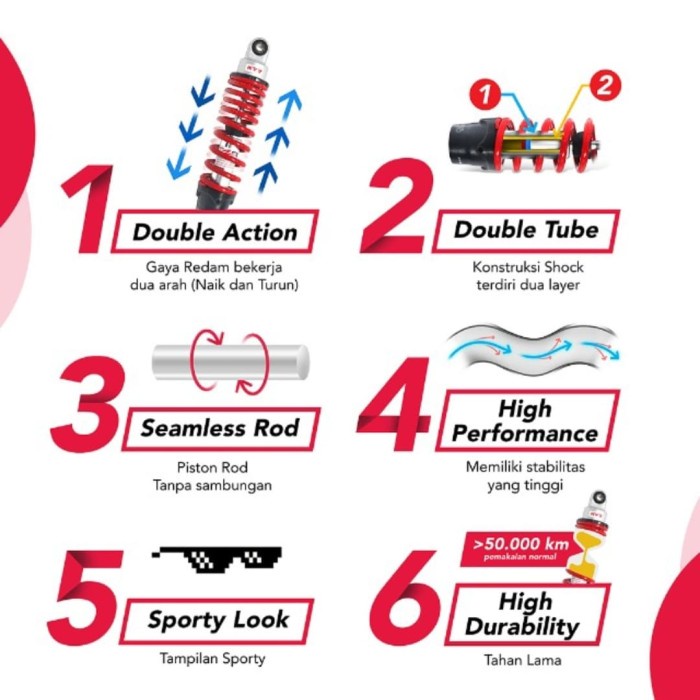 Shockbreaker ALL Scoopy Beat Spacy KYOS-ZT1102PR Merah Kayaba KYB ZETO