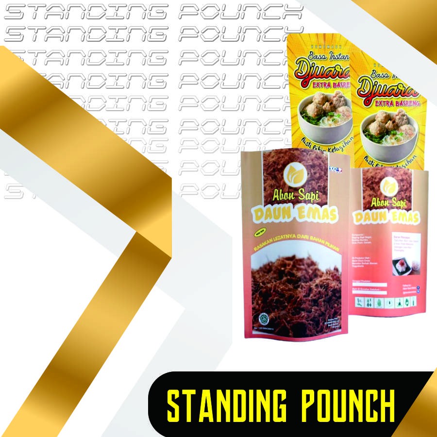 Cetak Kemasan Standing Pouch Murah dengan Zipper, Custom Desain