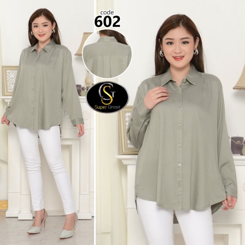 KEMEJA WANITA TANGAN PANJANG / KEMEJA WANITA PUNDAK LIPAT KATUN TWILL 30s - 602-TOSCA SOFT