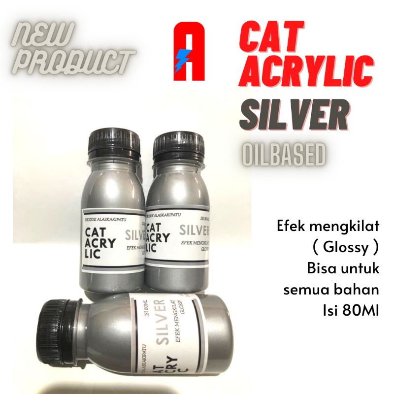 Cat acrylic oilbased SILVER 80ml