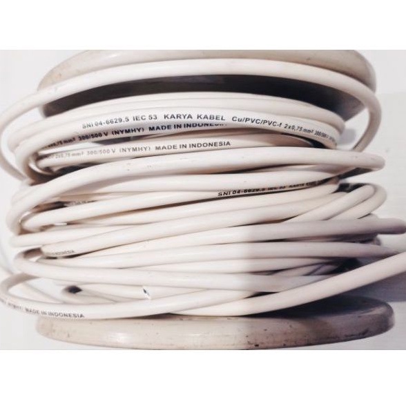 kabel listrik NYMHY 2 x0.75 mm serabut SNI