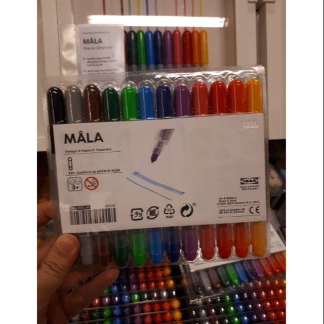 

SPIDOL WARNA IKEA MALA SET OF 12 ,PENA WARNA